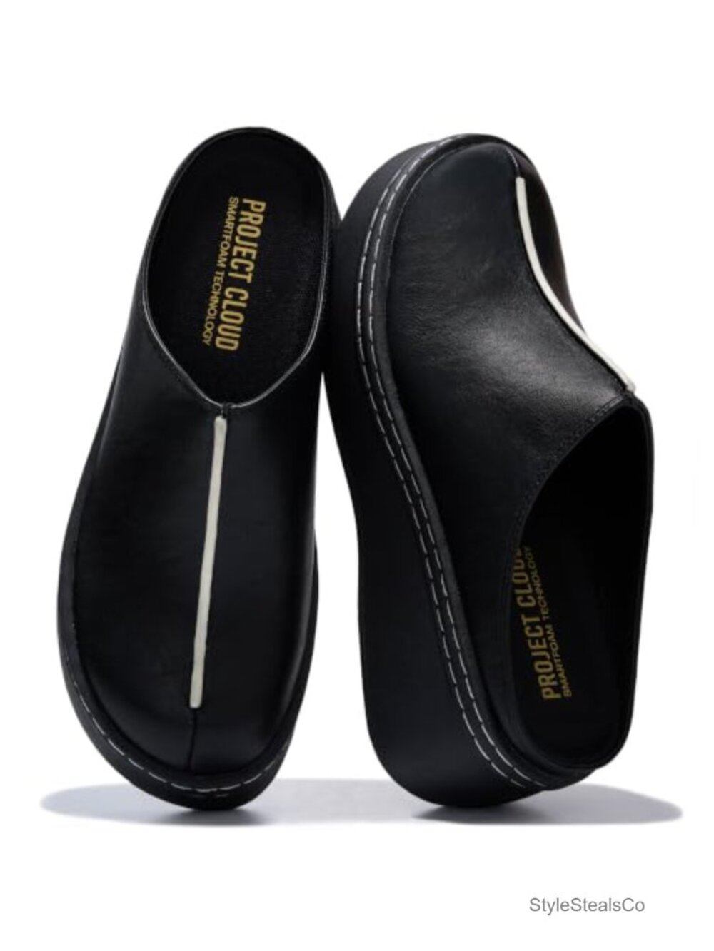 Platform Clogs Women Genuine Suede Mules SmartFoam Slip-On 2.83in Heel